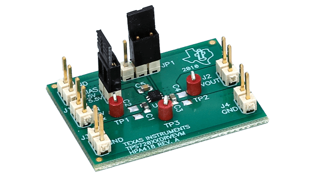 TPS720105DRVEVM Evaluation Module for TPS720105 Low-Dropout Linear Regulator in DRV (SON-6) Package angled board image