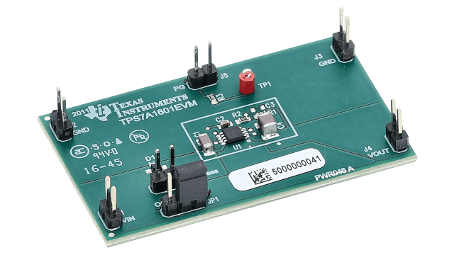TPS7A1601EVM-046 TPS7A1601 低压降 (LDO) 线性稳压器评估模块 angled board image