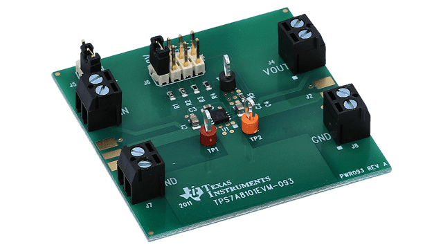TPS7A8101EVM-093 TPS7A8101 低噪声高带宽 PSRR 低压降 1-A 线性稳压器评估模块 angled board image