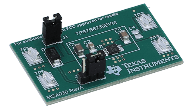 TPS7B8250EVM TPS7B8250 300mA 高电压超低 IQ LDO 稳压器评估模块 angled board image