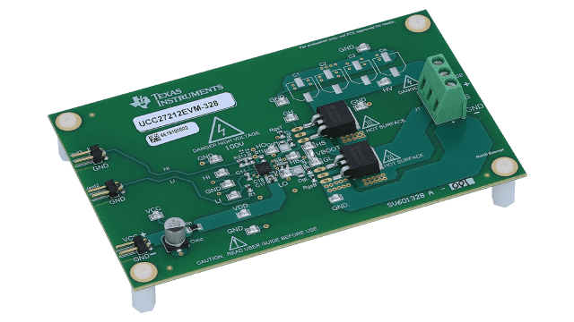 UCC27212EVM-328 带有功率级的 UCC27212 评估模块 angled board image