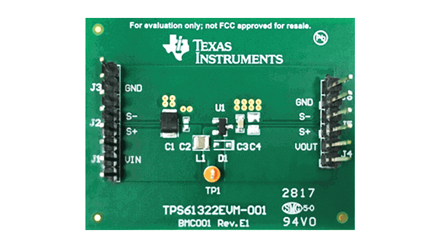 TPS61322EVM-001 适用于 TPS61322DBZ 的升压转换器评估模块 top board image