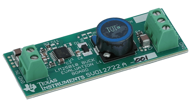 LM25010EVAL 适用于 42V 1.0A 宽输入电压降压开关稳压器的评估板 angled board image