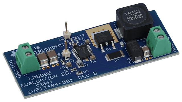 LM5005EVAL/NOPB 2.5A 宽输入电压降压稳压器评估模块 angled board image