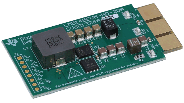 LM5145EVM-HD-20A LM5145 宽输入电压同步降压控制器高密度评估模块 angled board image