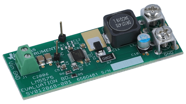LM5575EVAL 75V、1.5A 降压开关稳压器评估模块 angled board image