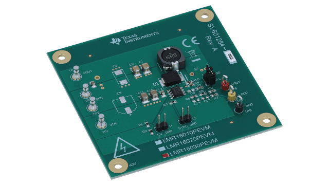 LMR16030PEVM LMR16030 宽输入电压降压转换器评估模块 angled board image