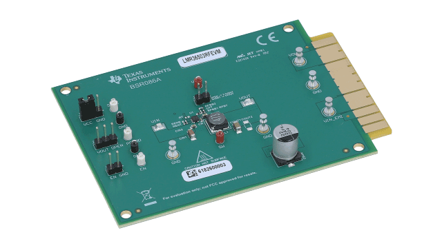 LMR36503RFEVM 3V 到 65V、0.3A 超小型同步降压转换器评估模块 angled board image