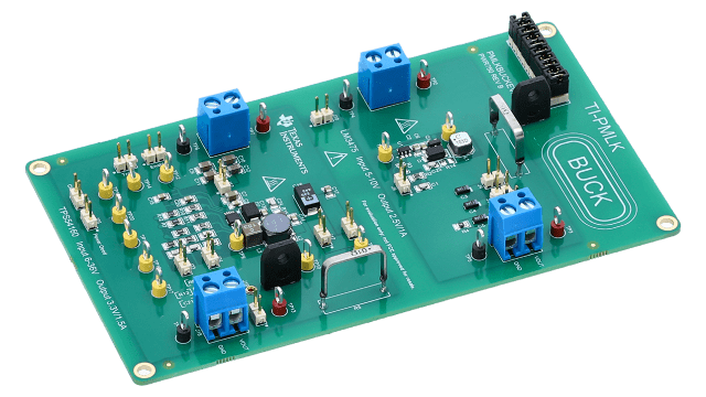 PMLKBUCKEVM 使用 TPS54160 和 LM3475 的 TI-PMLK 降压实验板 angled board image