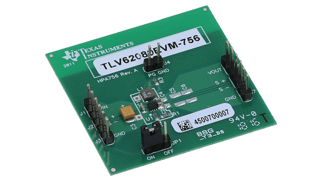 TLV62080EVM-756 TLV62080EVM-756 Evaluation Module angled board image