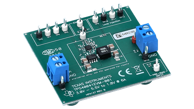 TPS40041EVM-001 TPS40041 5V 输入、1.8V 输出、6A 评估模块 angled board image