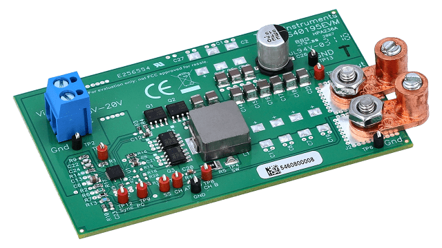 TPS40195EVM-001 TPS40195 20V 输入、3.3V 输出、20A 评估模块 angled board image