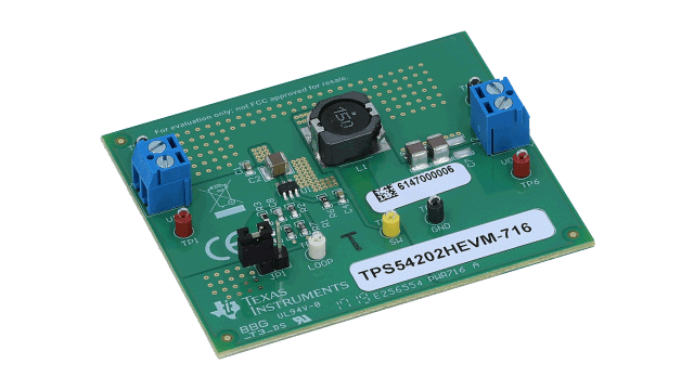 TPS54202HEVM-716 TPS54202H 2A 输出同步降压转换器评估模块 angled board image