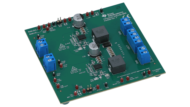 TPS543C20EVM-869 TPS543C20 35A 同步降压 SWIFT™ 转换器评估模块 angled board image