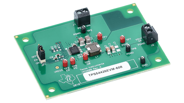TPS54426EVM-608 用于 TPS54426 4.5V 至 18V 输入、4A 同步降压转换器的评估模块 angled board image