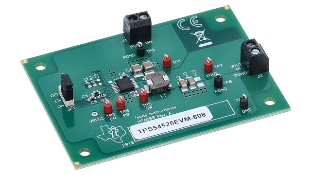 TPS54525EVM-608 TPS54525 评估模块 angled board image