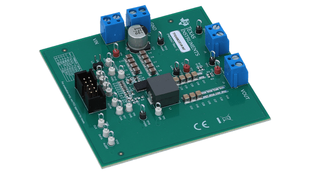 TPS549B22EVM-847 TPS549B22 DCAP3 高性能、25A 单路同步降压转换器评估模块 angled board image