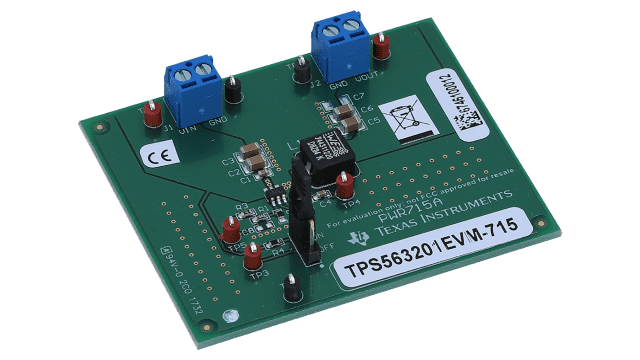 TPS563201EVM-715 3A SWIFT 降压转换器评估模块 angled board image