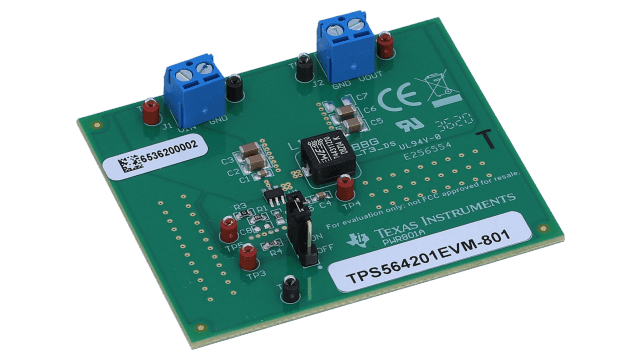 TPS564201EVM-801 TPS564201 4.5V 至 17V 输入、4A 输出同步降压转换器评估模块 angled board image