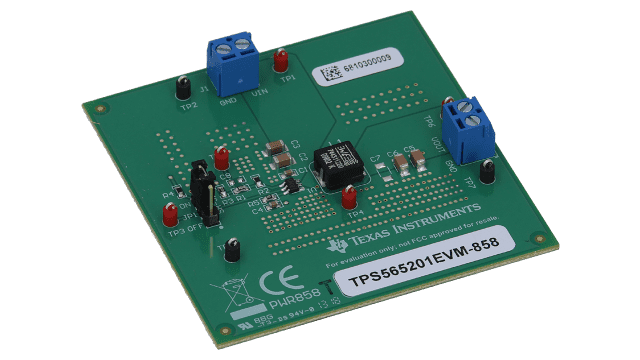 TPS565201EVM-858 TPS565201 5A 同步降压稳压器评估模块 angled board image