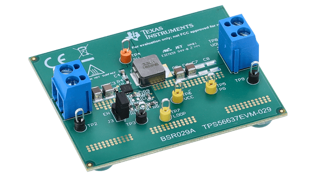 TPS56637EVM-029 直流/直流降压转换器评估模块 angled board image