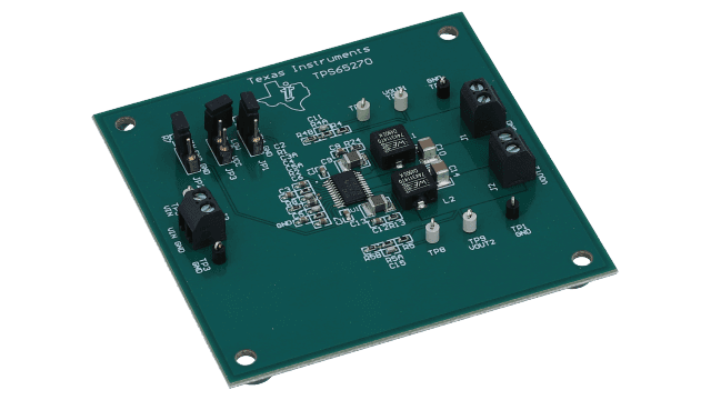 TPS65270EVM TPS65270 高电流、降压双路降压 DC/DC 转换器评估模块 angled board image