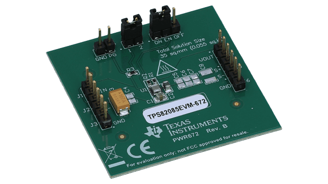 TPS82085EVM-672 集成感应器的 3A 降压转换器评估模块 angled board image