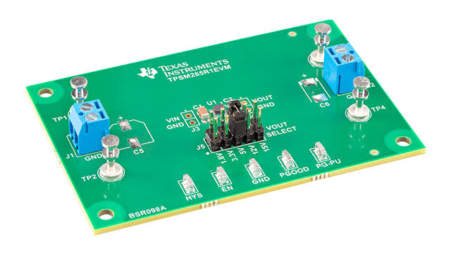 TPSM265R1EVM 65V 100mA Step Down DC DC Power Module  in ultra small package EVM angled board image