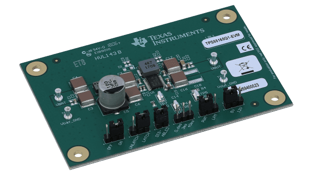 TPS55165Q1-EVM TPS5516xEVM 单电感器 1A 降压/升压转换器评估模块 angled board image