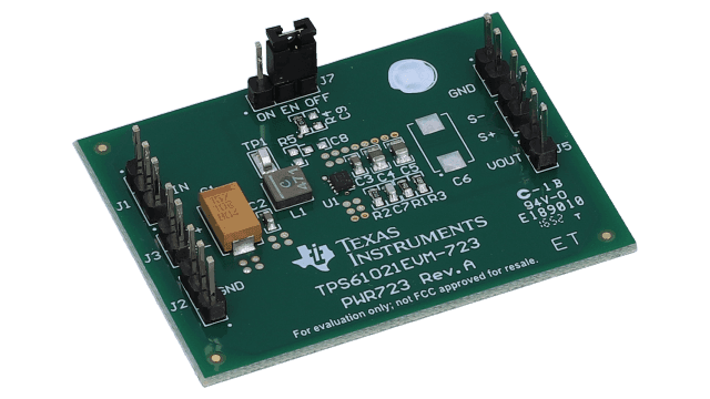 TPS61021EVM-723 用于 TPS61021 的升压转换器评估模块 angled board image