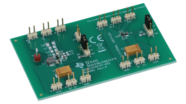 TPS61046EVM-682 TPS61046 采用 WCSP 封装的 28V 升压转换器评估模块 angled board image