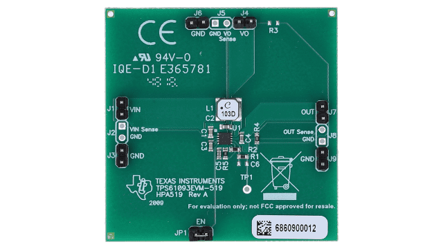 TPS61093EVM-519 TPS61093EVM-519 评估模块 top board image