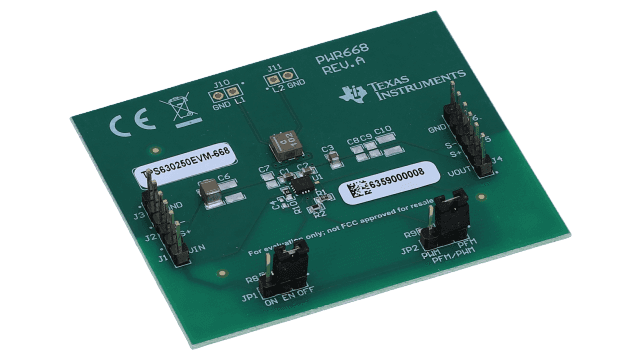 TPS630250EVM-668 TPS630250 降压/升压稳压器评估模块 angled board image