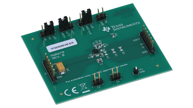 TPS63050EVM-679 微型单电感降压/升压转换器评估模块 angled board image