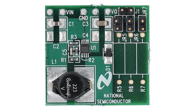 LM2735XMYEVAL 520kHz 1.6MHz Space-Efficient Boost and SEPIC DC-DC Regulator LM2735Y Boost 8-Pin eMSOP Demo Board top board image