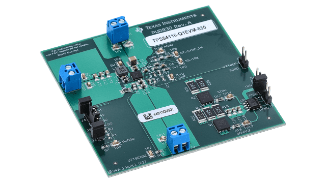 TPS54116-Q1EVM-830 TPS54116-Q1 汽车类 DDR 电源解决方案评估模块 angled board image