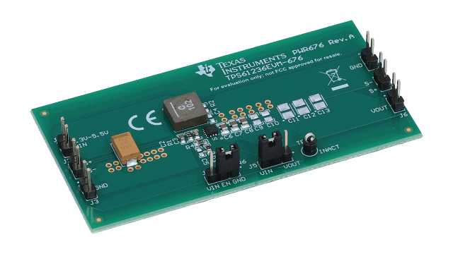 TPS61236EVM-676 TPS61236 高电流升压转换器评估模块 angled board image