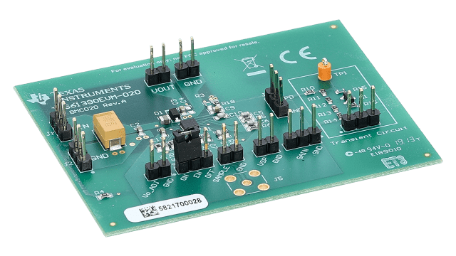TPS61390EVM-020 适用于 TPS61390 的升压转换器评估模块 angled board image