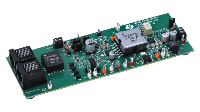 TPS23754EVM-420 用于 TPS23754 的 20-57V 输入电压、5V 输出电压高功率评估模块 angled board image