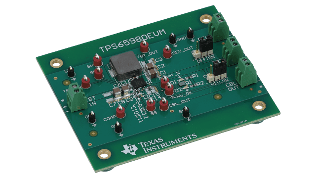 TPS65980EVM TPS65980EVM：Thunderbolt™ 总线电源降压/升压评估模块 angled board image