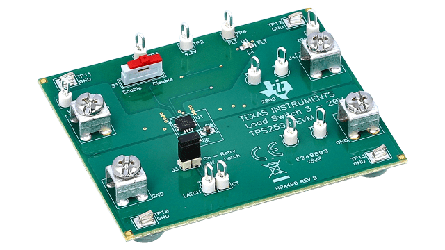 TPS2590EVM TPS2590 热插拔控制器系统评估模块 angled board image