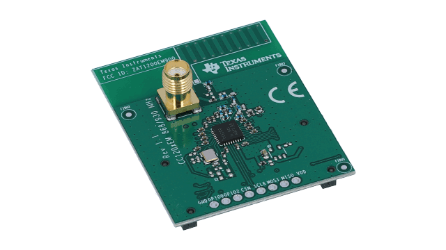 CC1200EMK-868-930 CC1200 评估模块套件 868-930 MHz angled board image