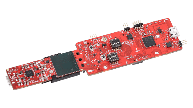 IWR6843AOPEVM IWR6843AOP 用于集成封装天线 (AOP) 智能毫米波传感器的评估模块 angled board image