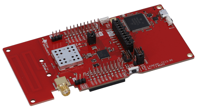 LAUNCHXL-CC13-90US SimpleLink™ 低于 1GHz CC1310-1190 无线微控制器 (MCU) LaunchPad™ 开发套件 angled board image