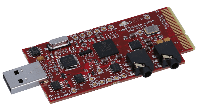 TMDX5505EZDSP C5505 eZdsp&trade; USB 记忆棒开发工具 angled board image