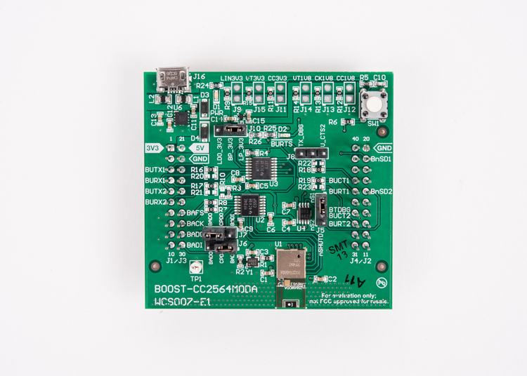 BOOST-CC2564MODA 具有集成天线 BoosterPack 插件模块的双模蓝牙 CC2564 模块 top board image