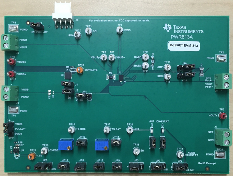 BQ25871EVM-813 BQ25871 完整充电器评估模块 top board image