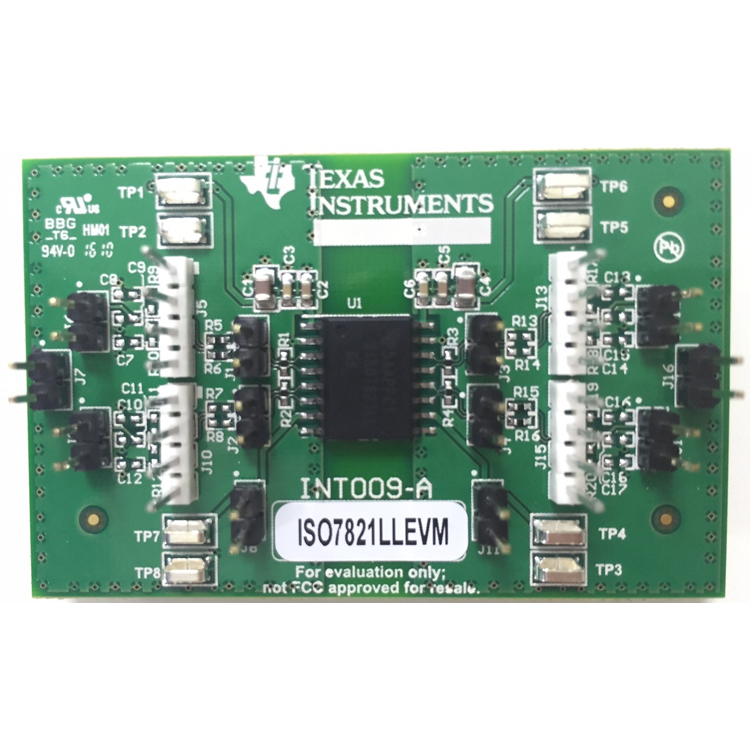 ISO7821LLEVM 高性能隔离式双路 LVDS 双向缓冲器评估模块 top board image