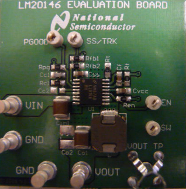 LM20146MHEVAL 6A 可调节频率同步降压稳压器评估模块 top board image