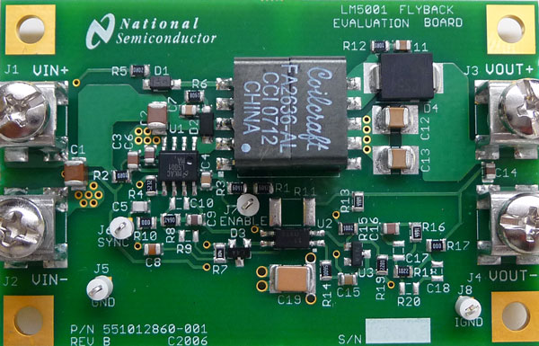 LM5001NISOEVAL LM5001 宽输入电压非隔离反激式评估板 top board image